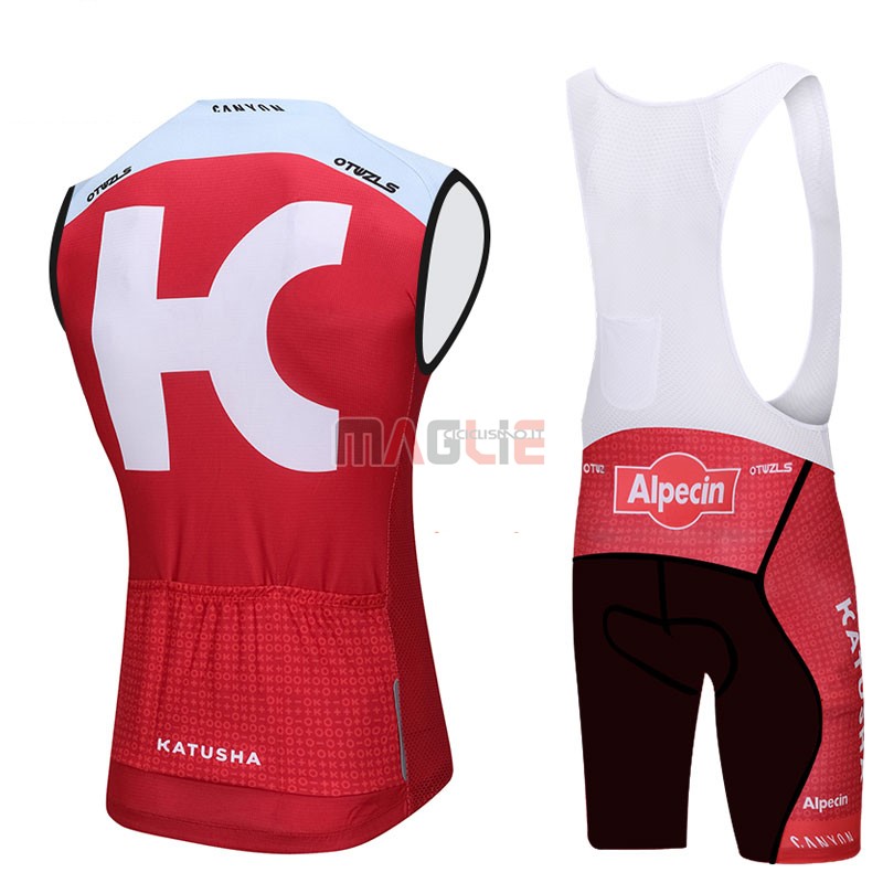 Gilet Antivento Katusha Alpecin 2018 Rosso